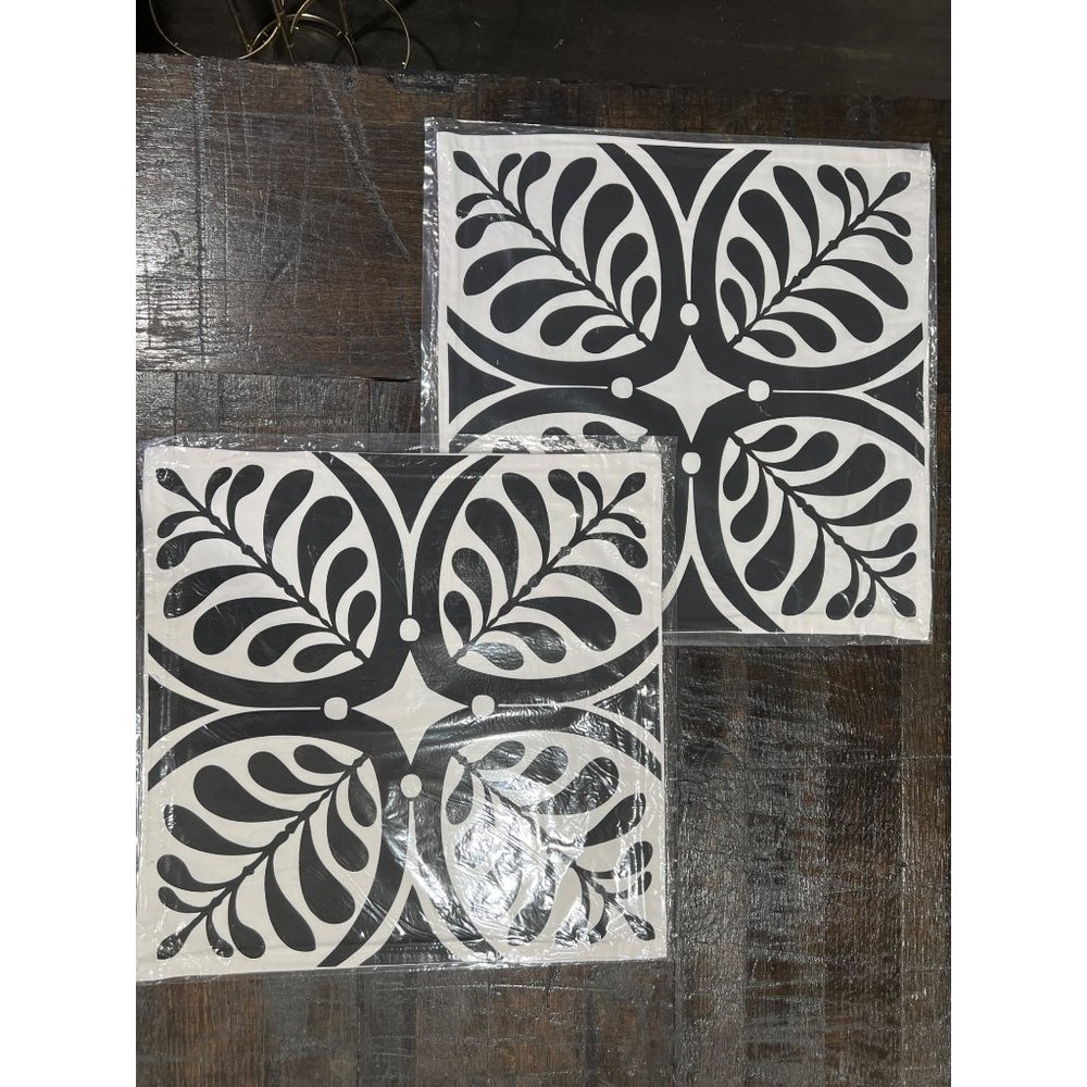 Frog Hill Designs Black Modern Garden Square Pillow Covers Set of 2 NWT